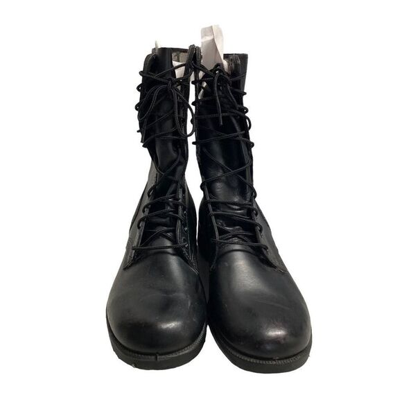 RO SEARCH Men’s Combat Military Boots Black Lace Up Steel Toe 9W - Picture 1 of 12